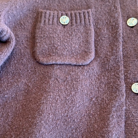 Talbots | Boucle Wool Blend Cardigan w/Patch Pocketd, Brown, Size LP, NWT - Picture 9 of 10